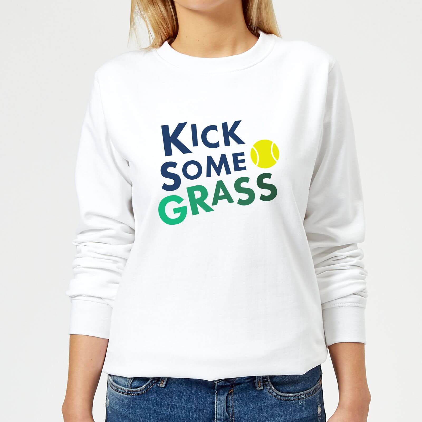 Kick Some Grass Women's Sweatshirt - White - XS - White