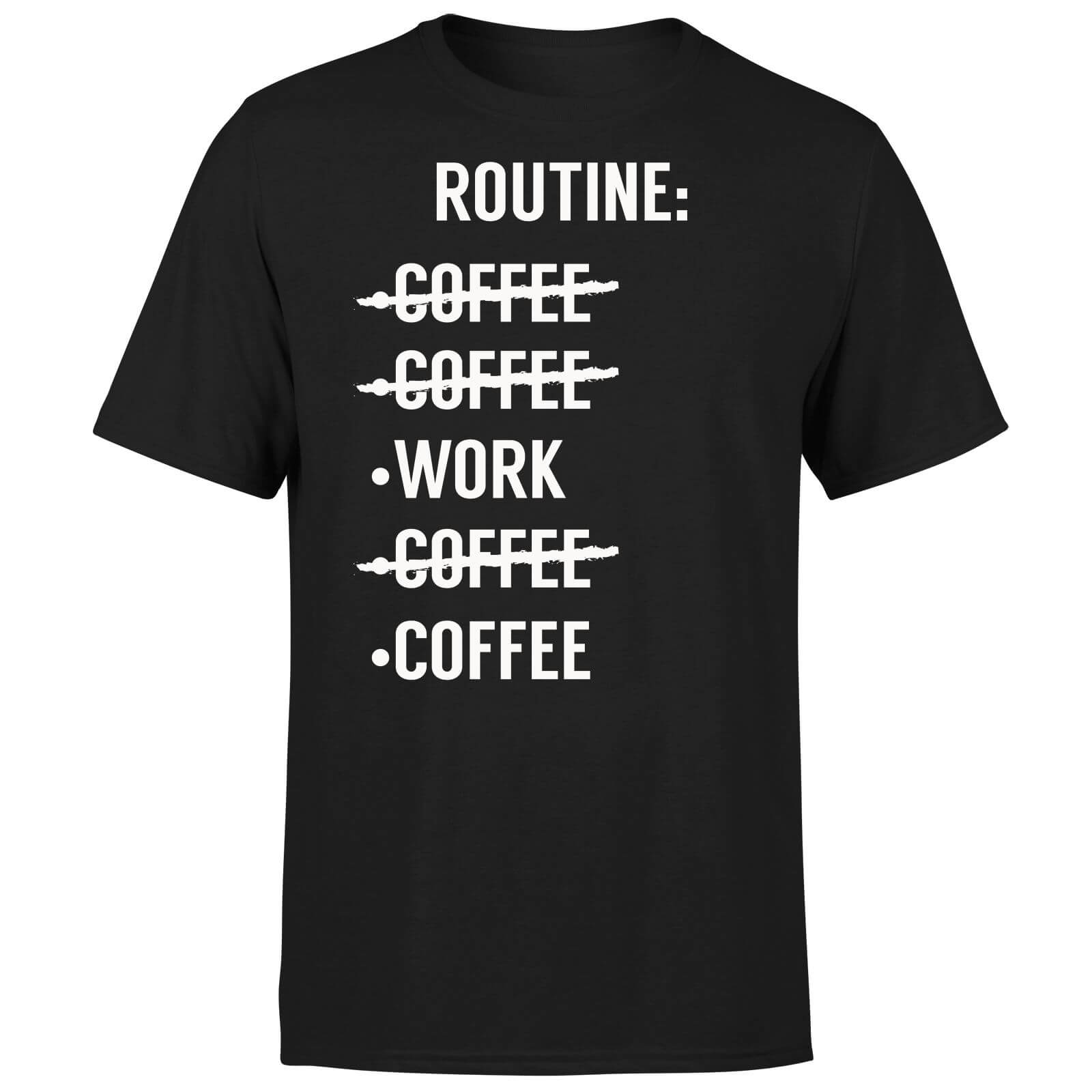 Coffee Routine T-Shirt - Black - S - Black