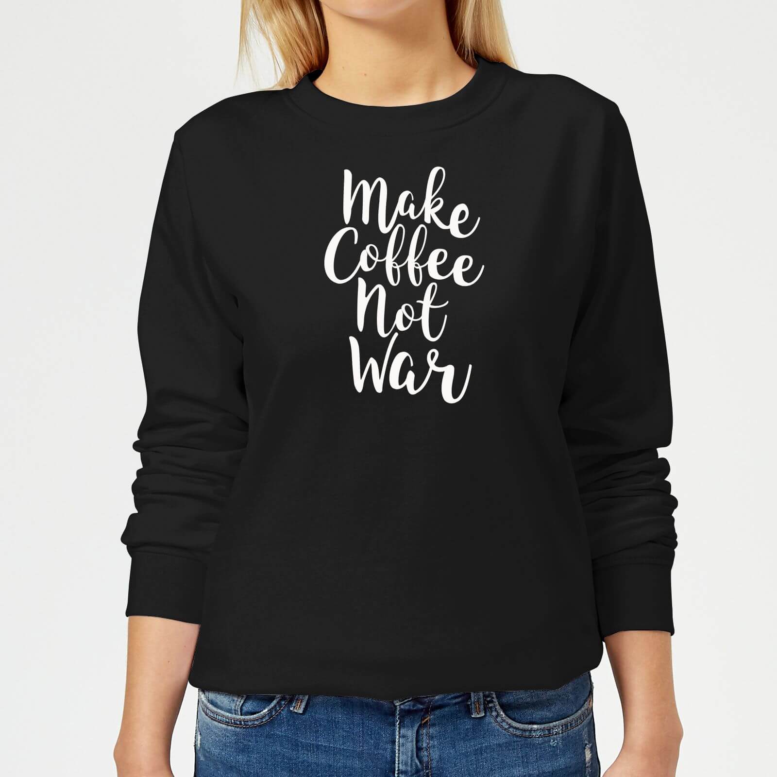 Make Coffee Not War Women's Sweatshirt - Black - XL - Black