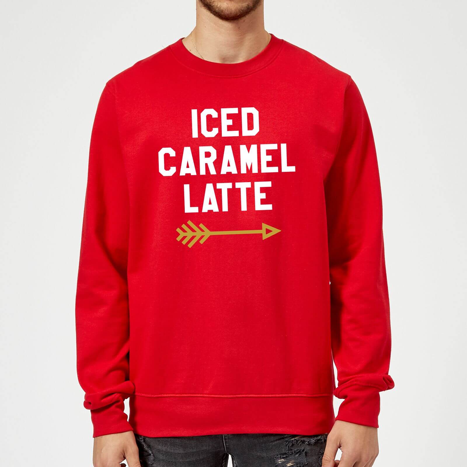 Iced Caramel Latte Sweatshirt - Red - M - Red