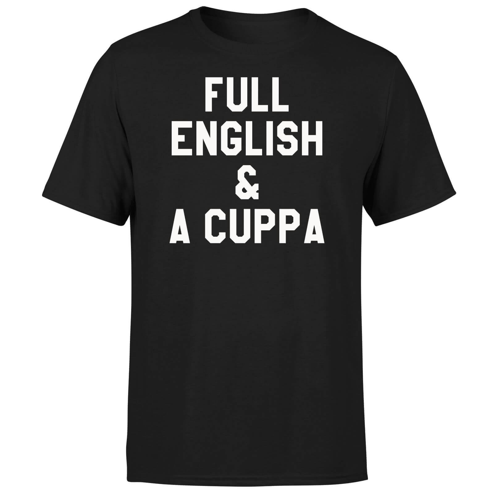 Full English and a Cuppa T-Shirt - Black - S - Black