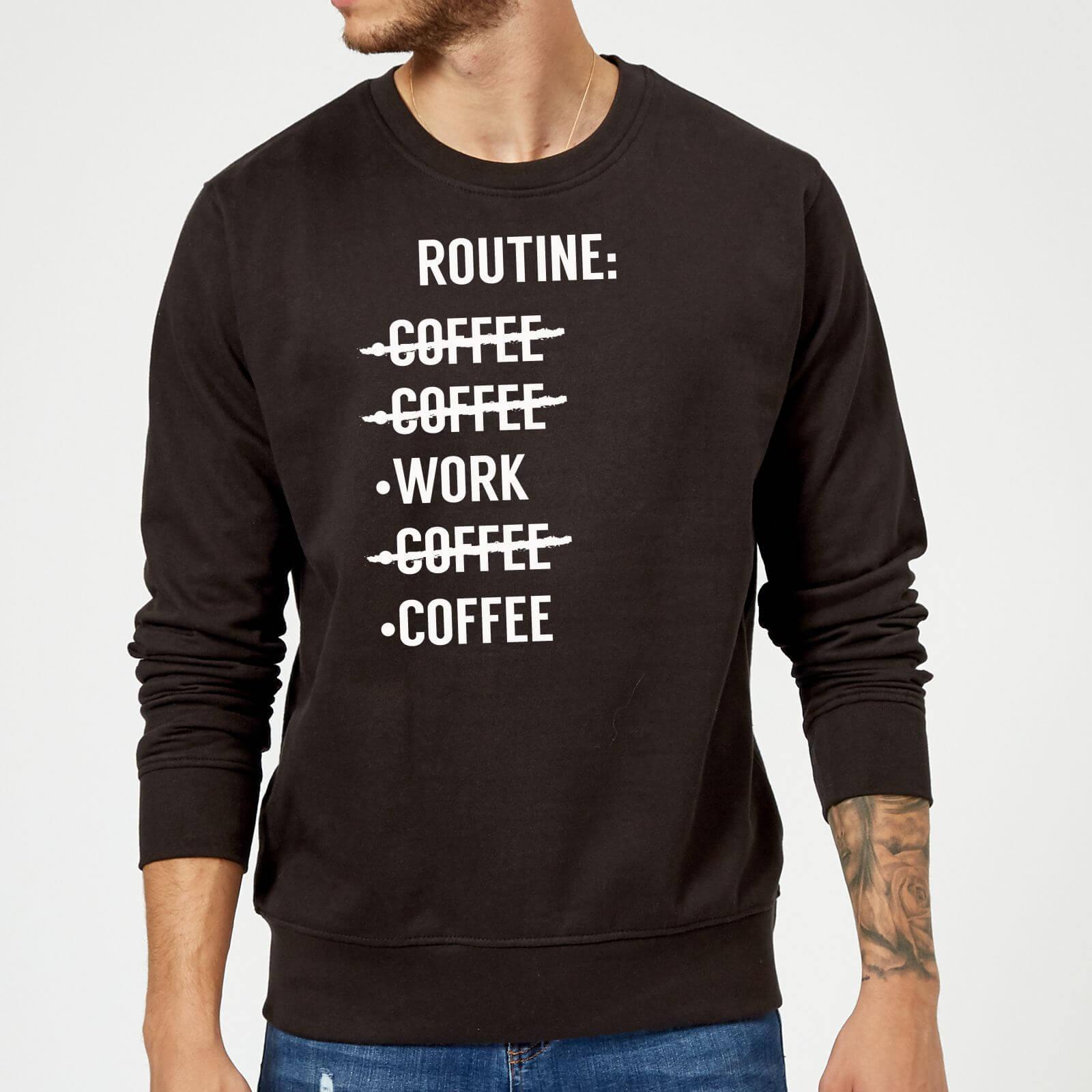Coffee Routine Sweatshirt - Black - 5XL - Black