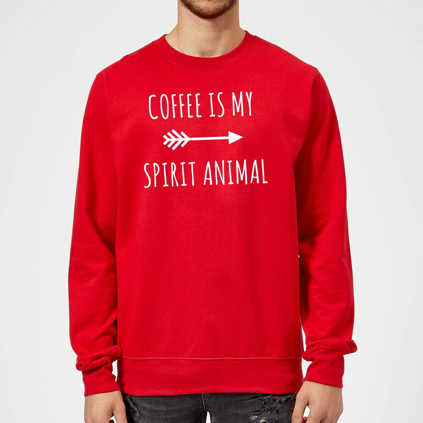 Coffee is my Spirit Animal Sweatshirt - Red - L - Red