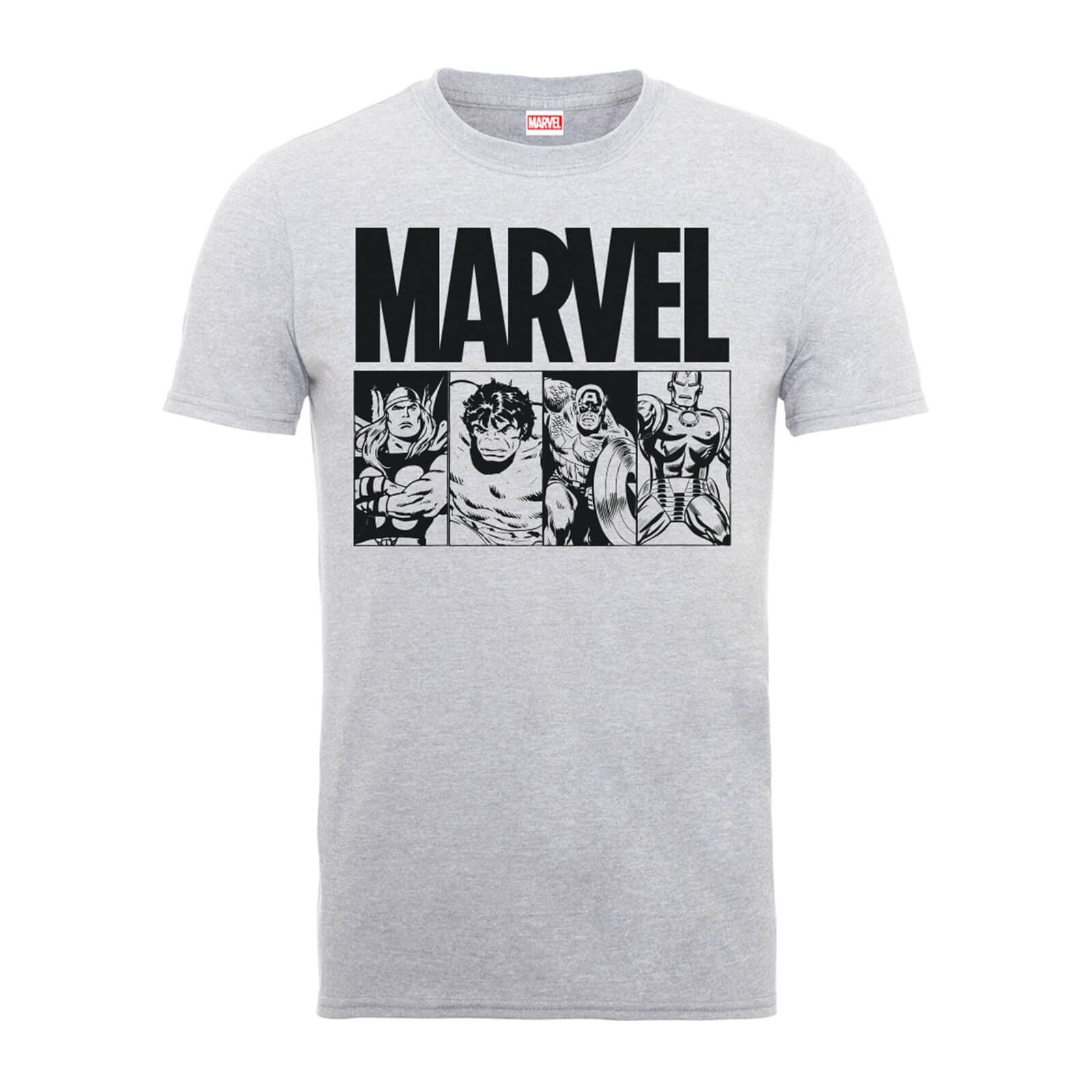 T-Shirt Marvel Comics Action Tiles Grey - Uomo - XS