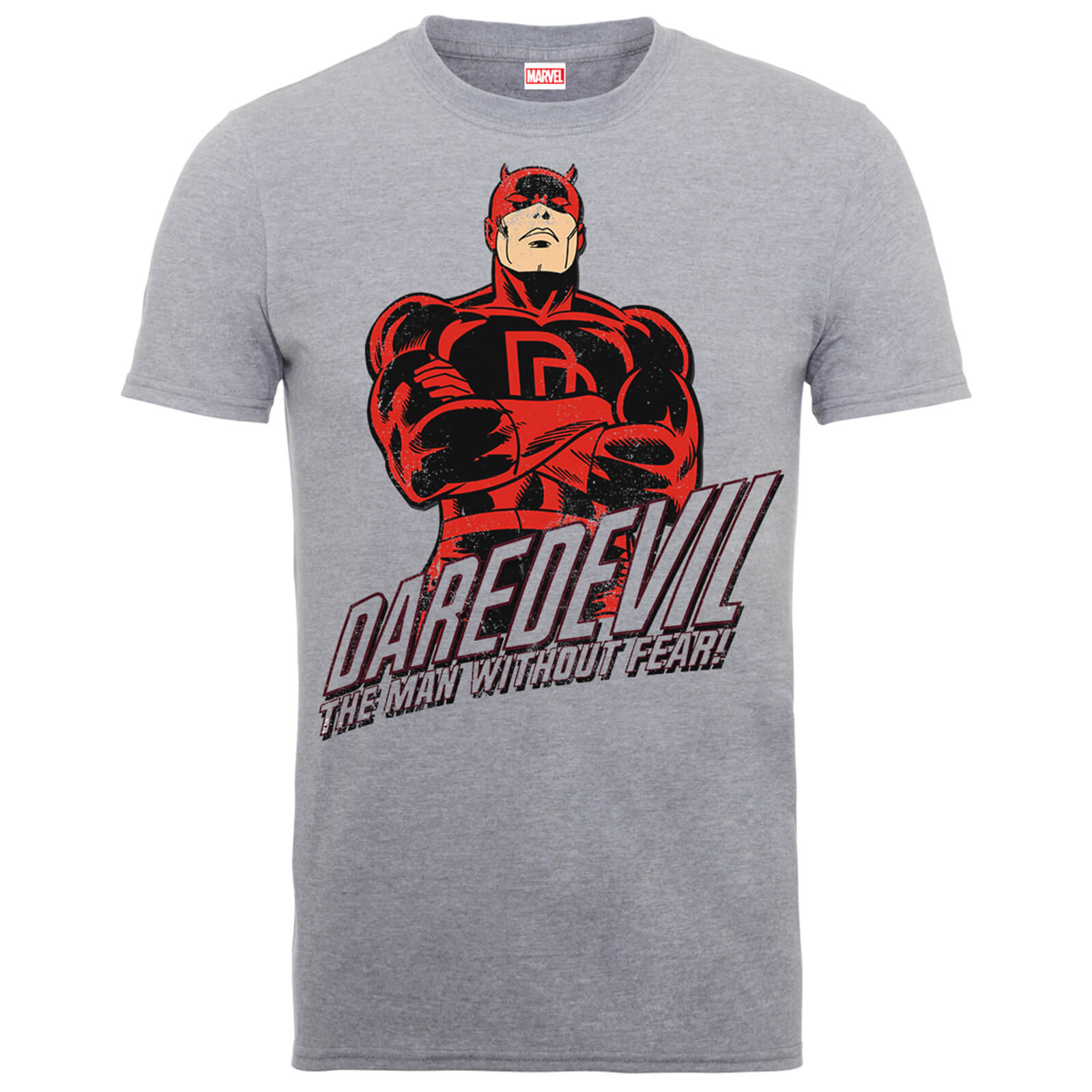 Marvel Comics Daredevil The Man Without Fear Men's Grey T-Shirts - L - Grey