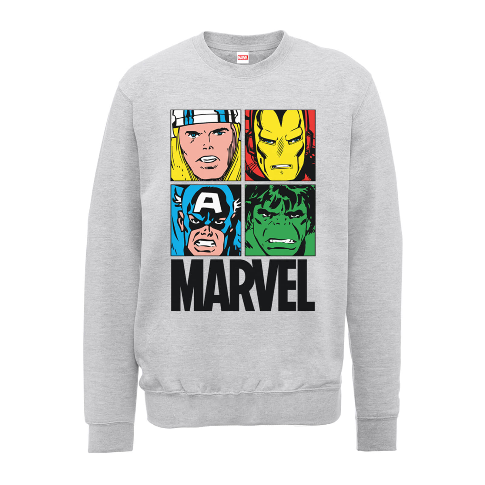 Marvel Multi Colour Main Tile Men's Grey Sweatshirt - S