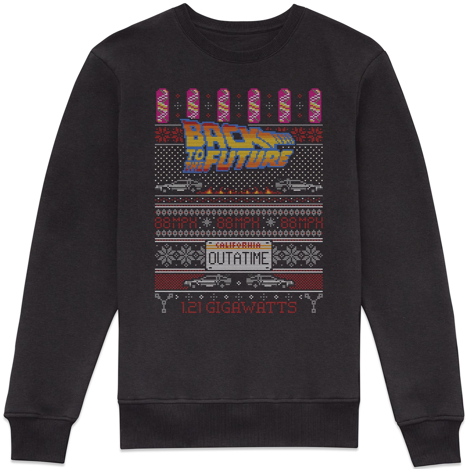 Back To The Future OUTATIME Men's Christmas Sweater - Black - L