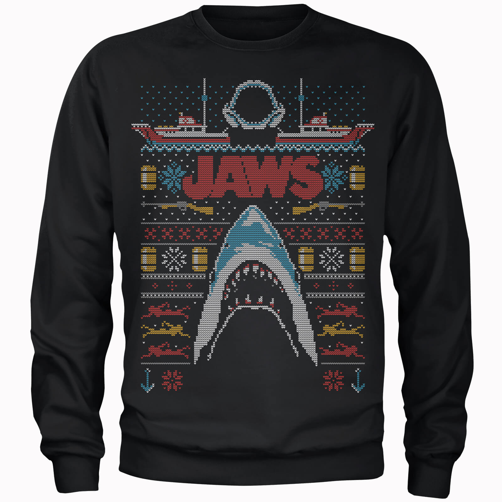 Jaws Fairisle Men's Christmas Jumper - Black - S