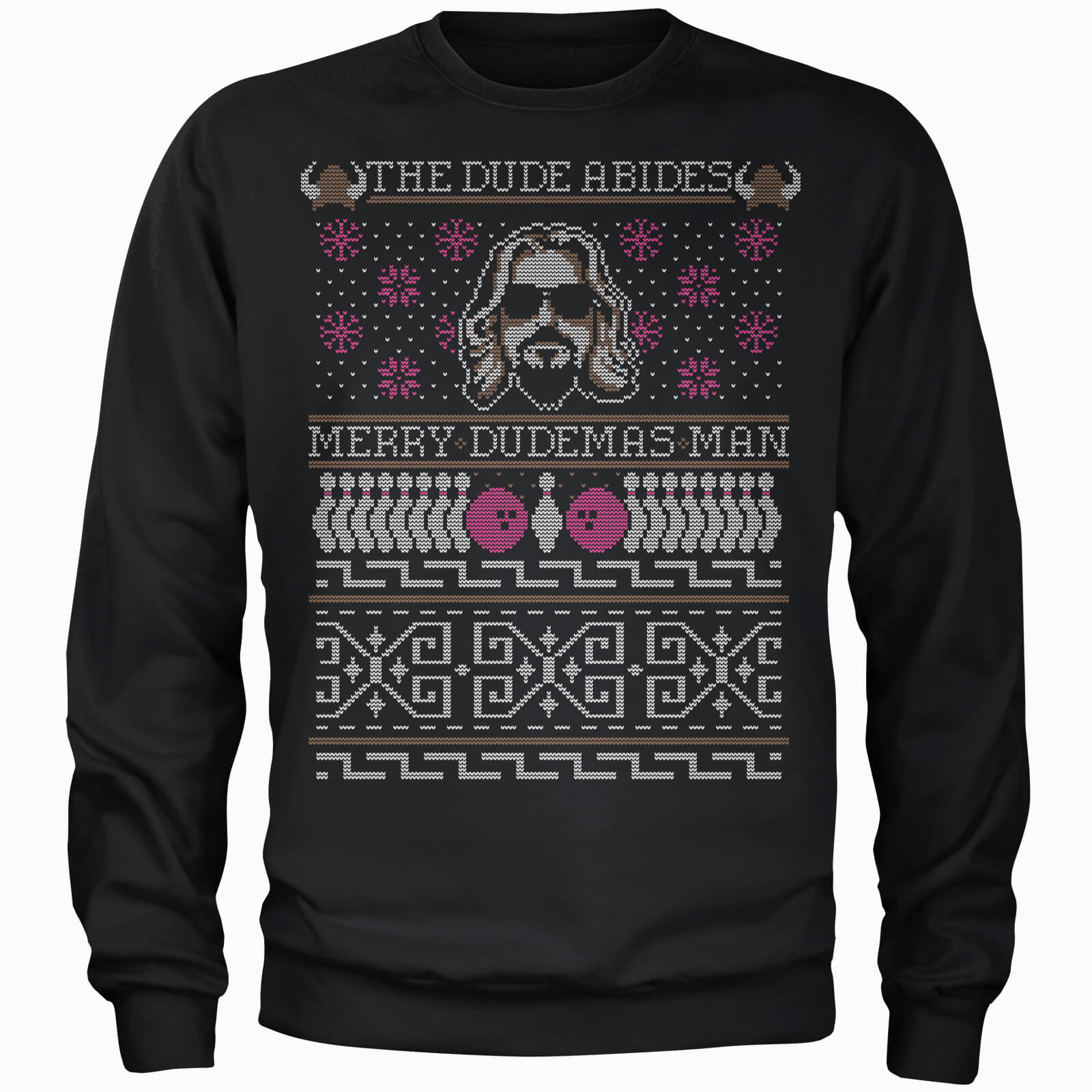 The Dude Abides Merry Dudemas Man Men's Christmas Sweatshirt - Black - M - Black