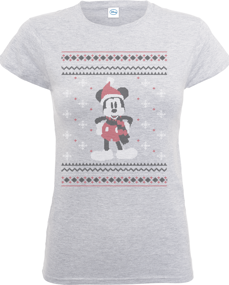 Disney Mickey Mouse Mickey Wrapped Up Women's Grey T-Shirt - S - Grey