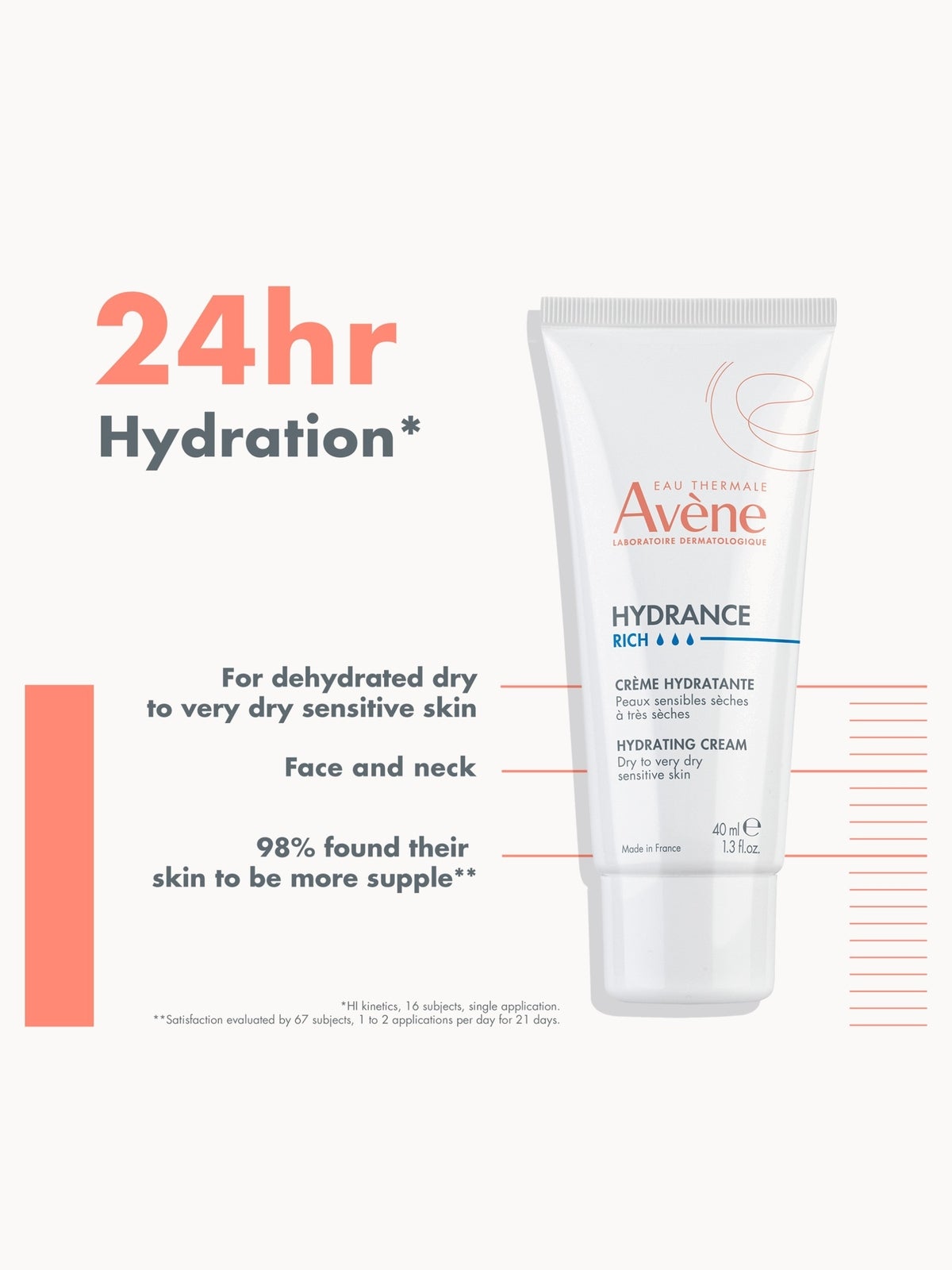 Avène Hydrance Rich Hydrating Cream for Dehydrated Skin 40ml 4