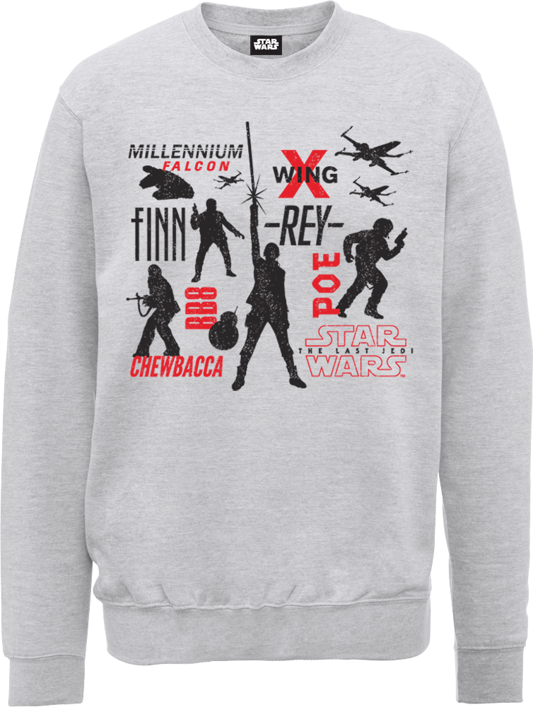 

Felpa Star Wars The Last Jedi Rebels Grey - Uomo - S - Grigio