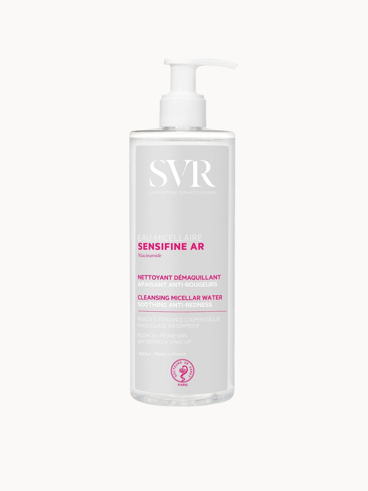SVR SENSIFINE AR - Soothing Anti-Redness Micellar Water Cleanser & Make-up Remover for Sensitive Rosacea-Prone Skin , 400ml