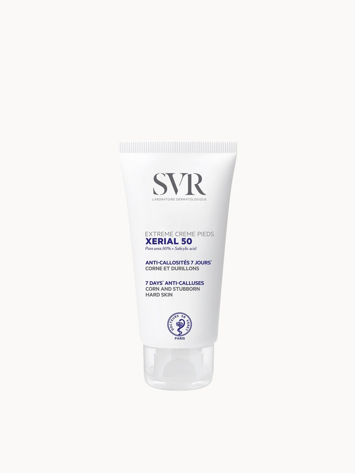 SVR XERIAL 50 Extreme -50% Pure Urea Foot Cream for Severly Dry, Cracking, Stubborn Hard Skin Prone to Corns and Calluses, 50ml