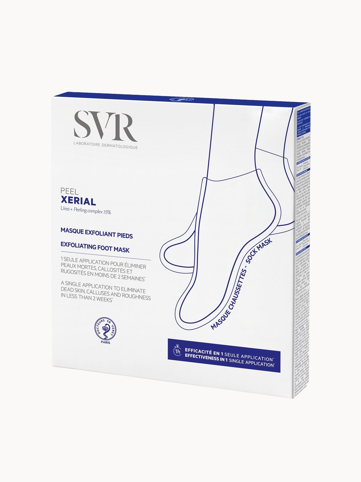 SVR XERIAL PEEL - Exfoliating Foot Sock-Mask for Dry, Hard, Thickened and Callused Skin, Size 35 to 44 (1 pair)