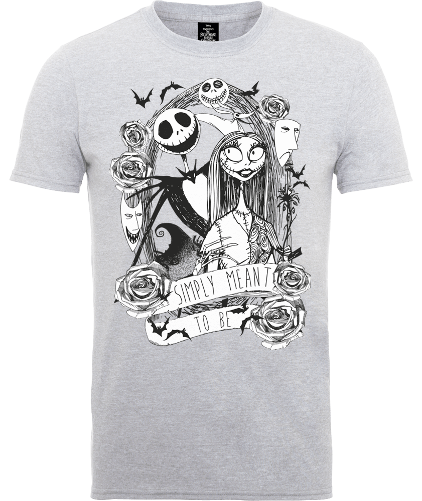 The Nightmare Before Christmas Jack Skellington en Sally T-shirt - Grijs - XXL