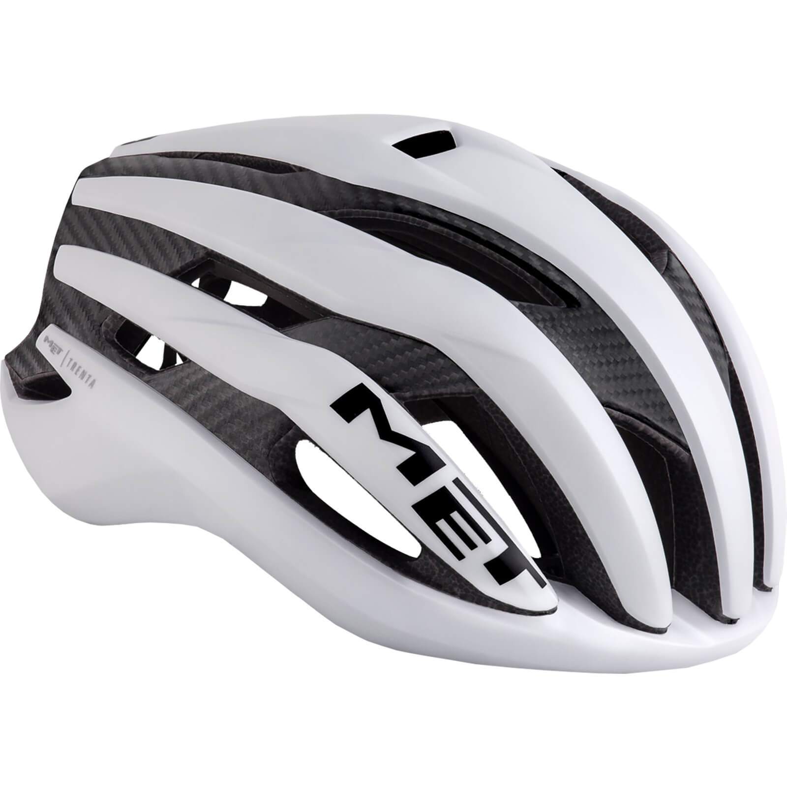 MET Trenta 3K Carbon Road Bike Helmet - Matt Black / Raw Carbon / Medium / 56cm / 58cm