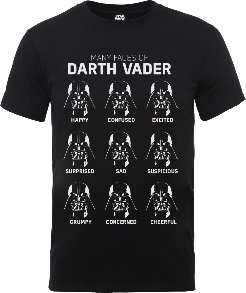 

T-Shirt Star Wars Many Faces Of Darth Vader- Nero - L