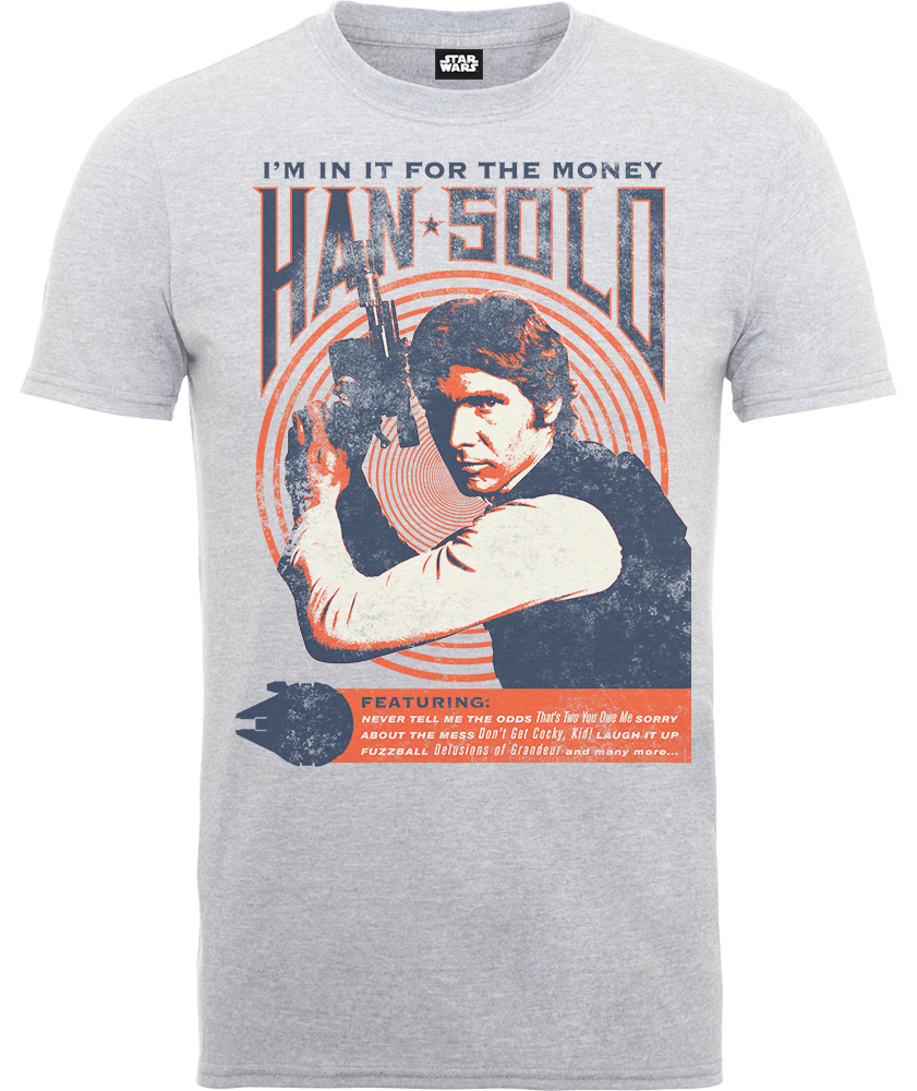

T-Shirt Homme Han Solo Affiche Rétro - Star Wars - Gris - XL