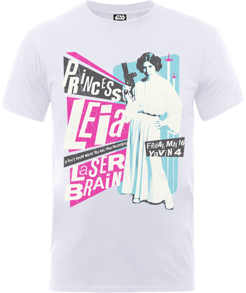 Star Wars Princess Leia Rock Poster T-Shirt – Weiß – S – Weiß