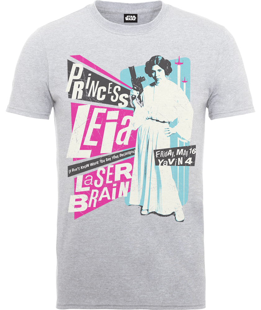 Star Wars Princess Leia Rock Poster T-Shirt - Grey - S