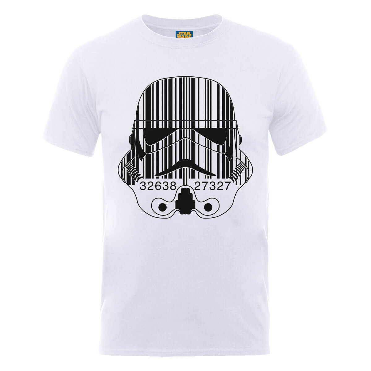 T-Shirt Homme Code Barre Stormtrooper - Star Wars - Blanc - S