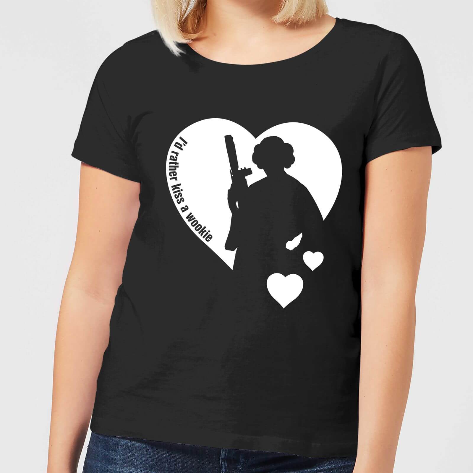 

T-Shirt Star Wars Leia I'd Rather Kiss A Wookie - Nero - Donna - M