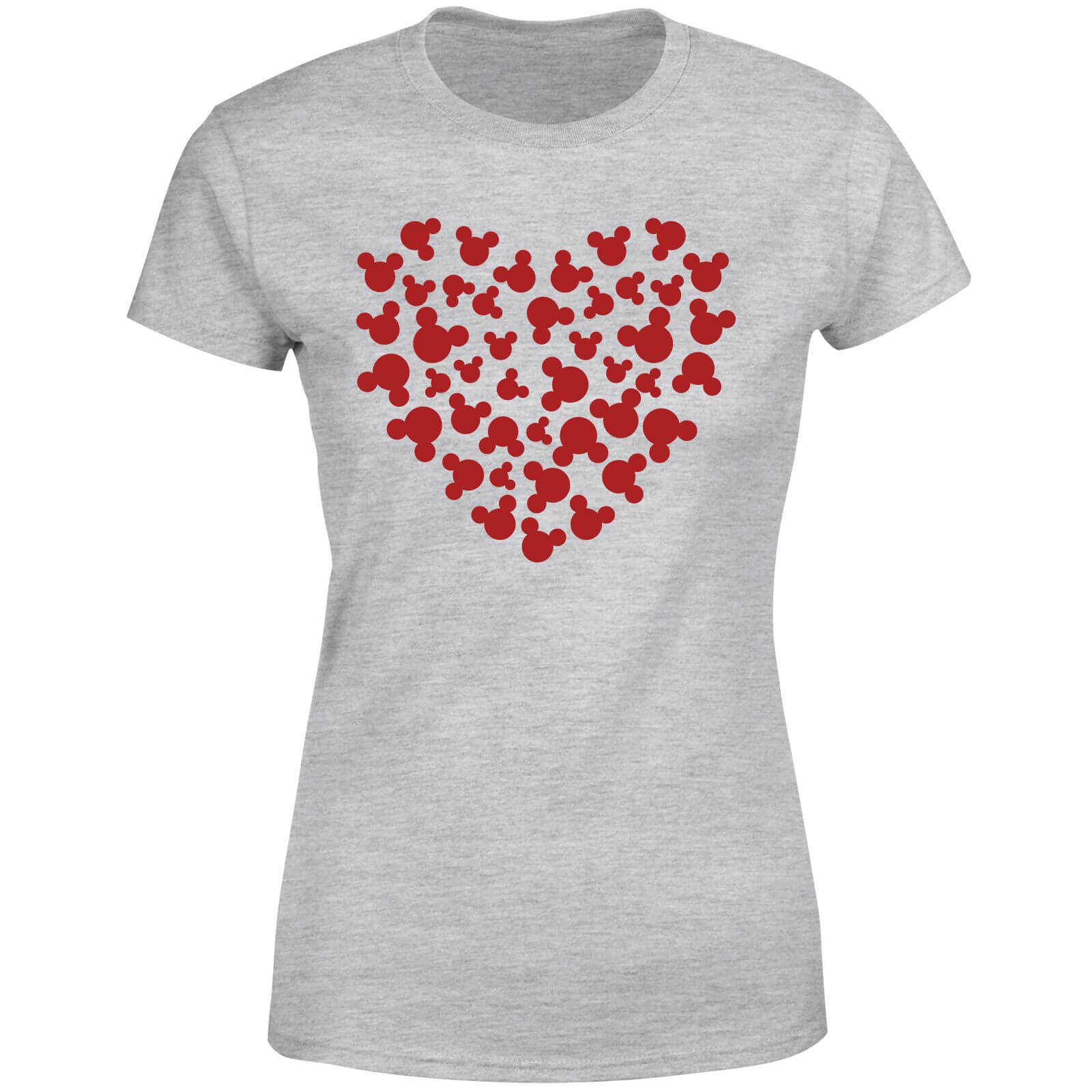 Disney Mickey Mouse Heart Silhouette Women's T-Shirt - Grey - S