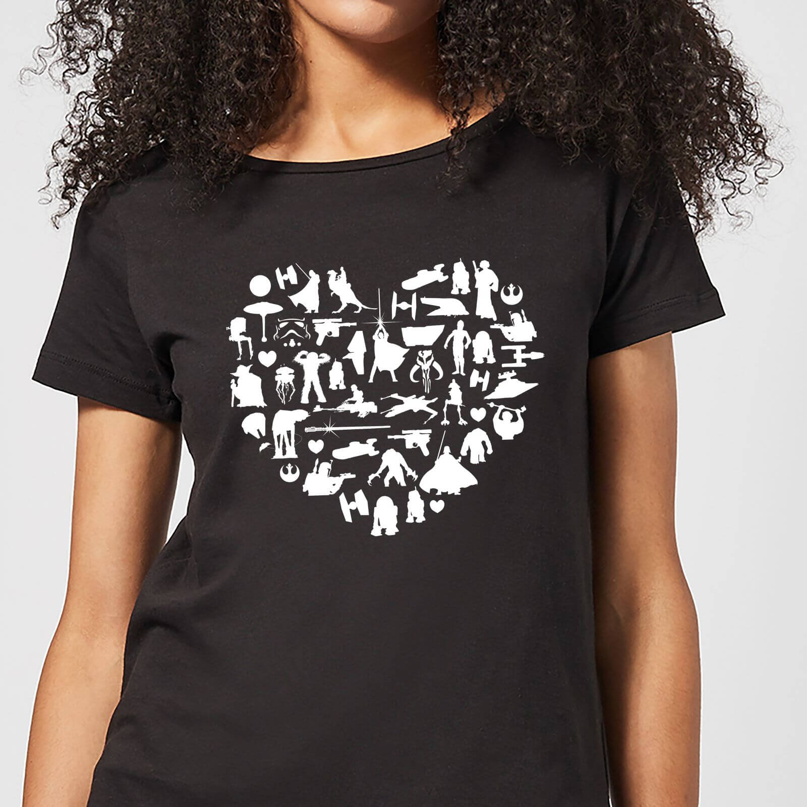 

T-Shirt Star Wars Valentine's Heart Montage - Nero - Donna - M