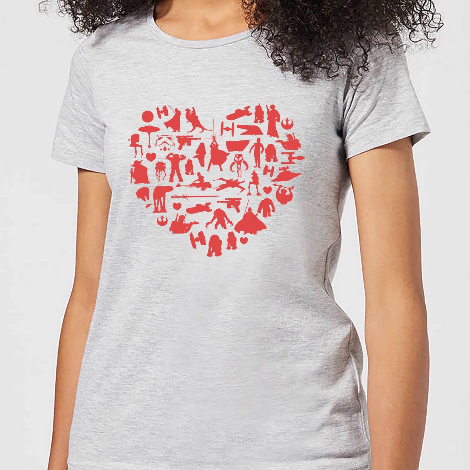 

T-Shirt Star Wars Valentine's Heart Montage - Grigio - Donna - M