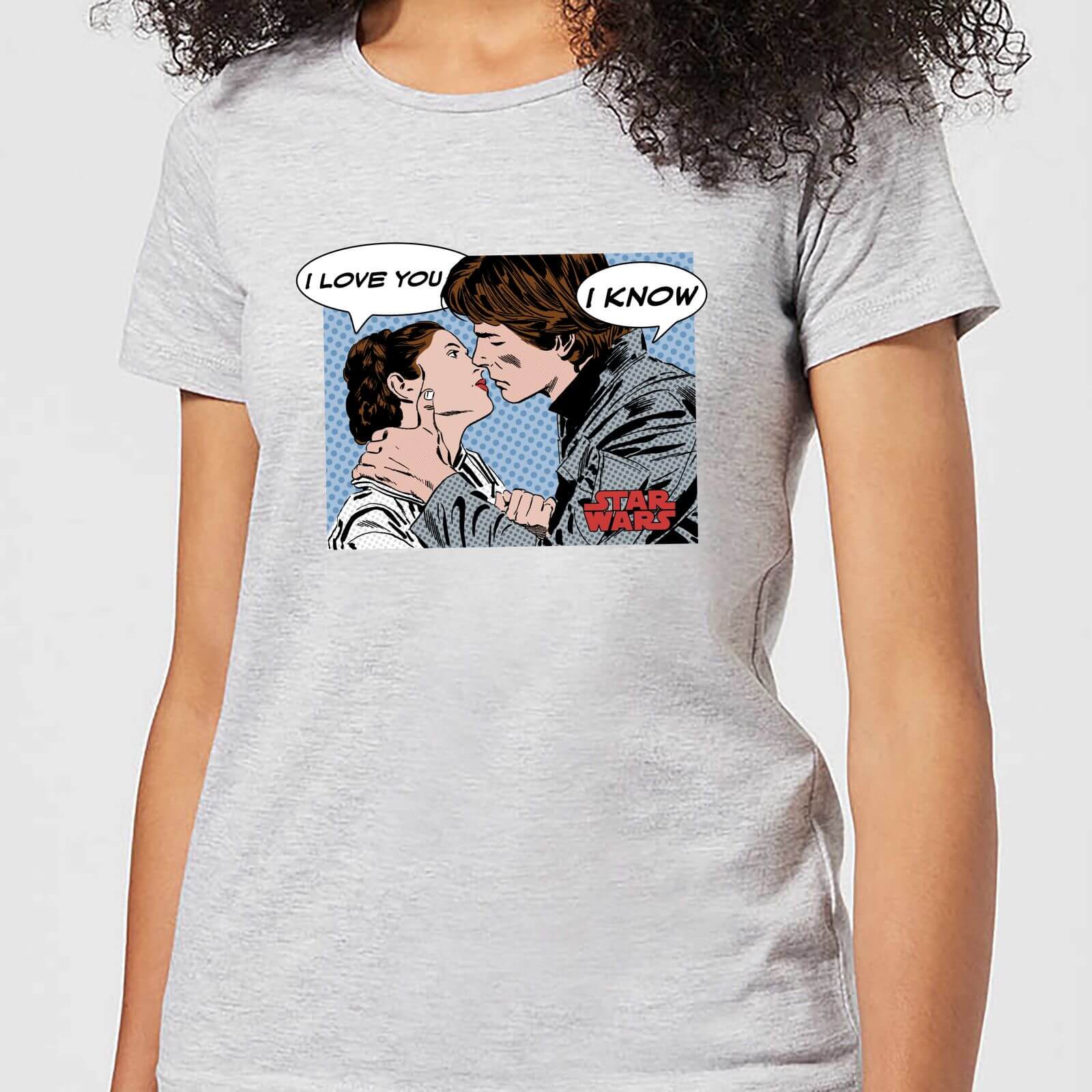

T-Shirt Star Wars Leia Han Solo Love - Grigio - Donna - S