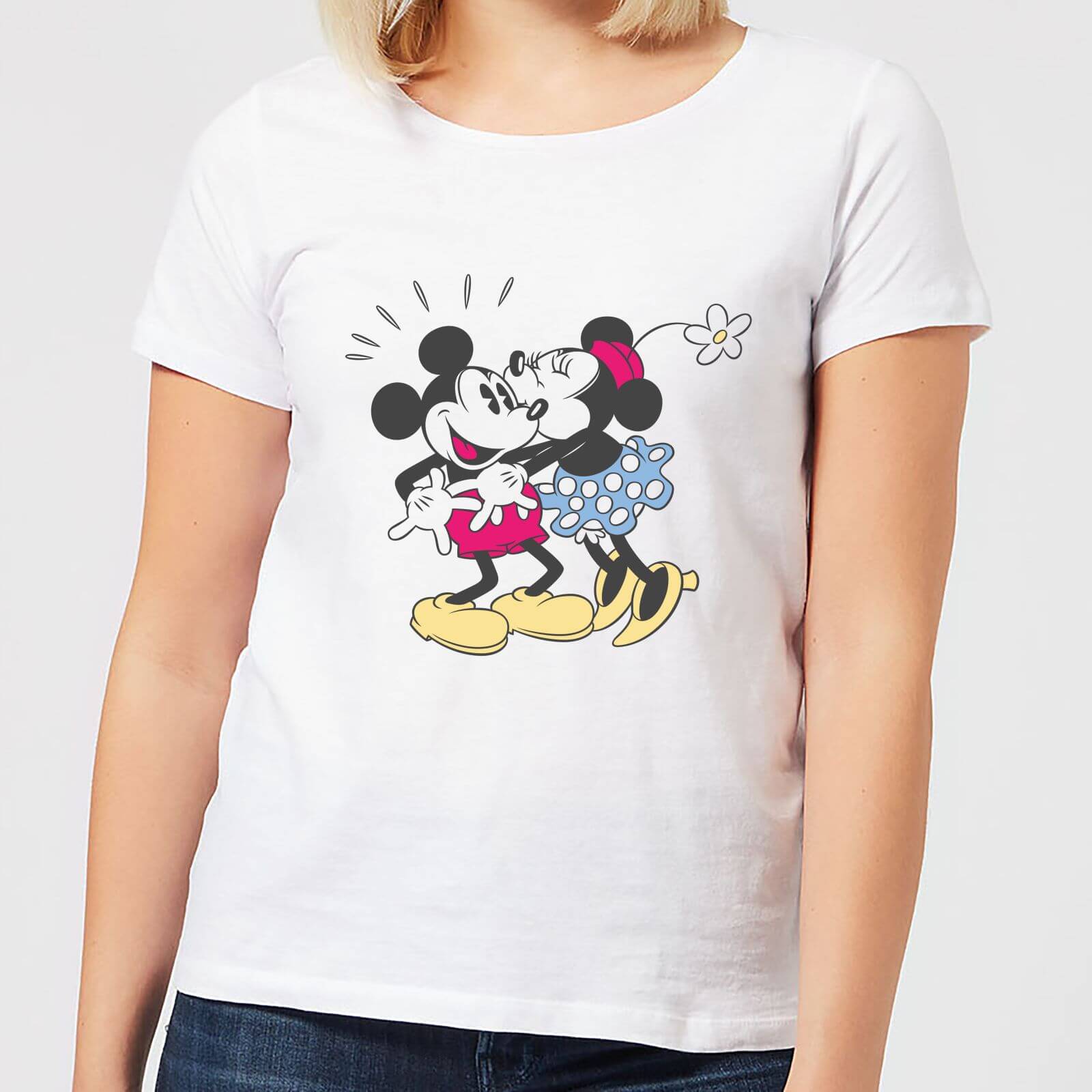 

T-Shirt Disney Topolino Minnie Kiss - Bianco - Donna - L - Bianco