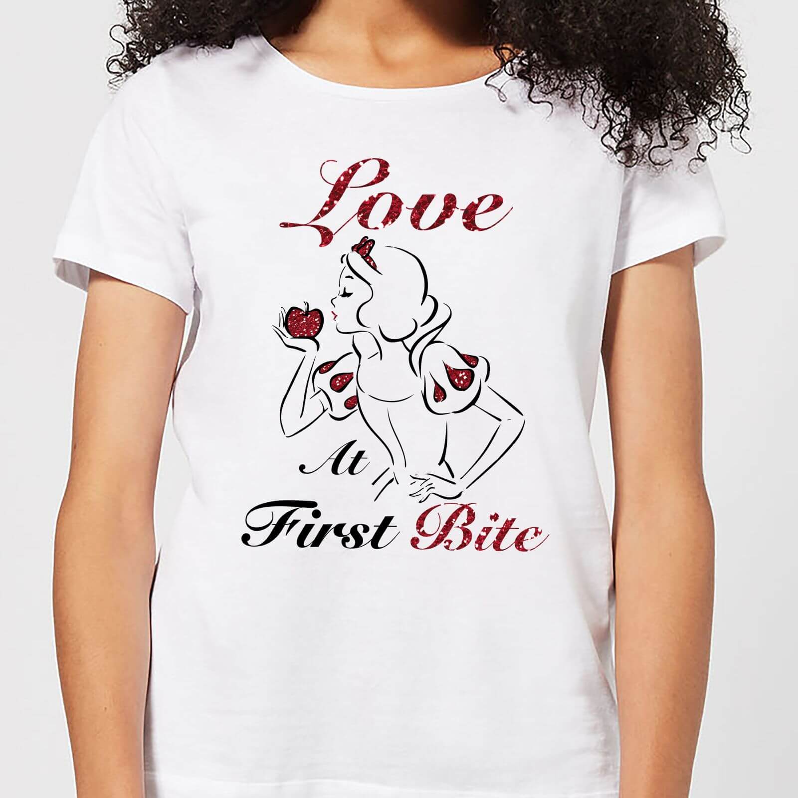 disney princess snow white love at first bite women's t-shirt - white - xxl