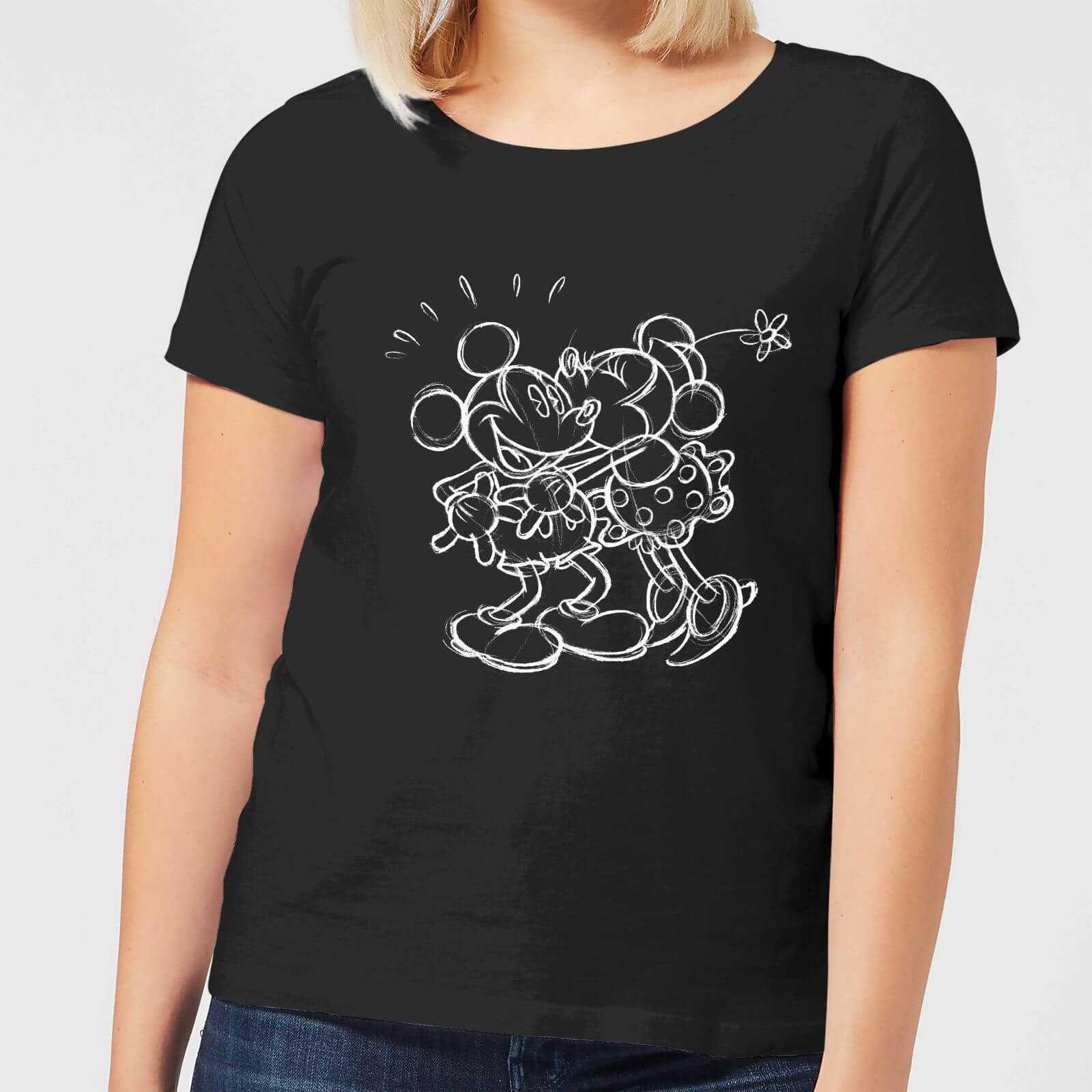 

T-Shirt Disney Topolino Kissing Sketch - Nero - Donna - XL