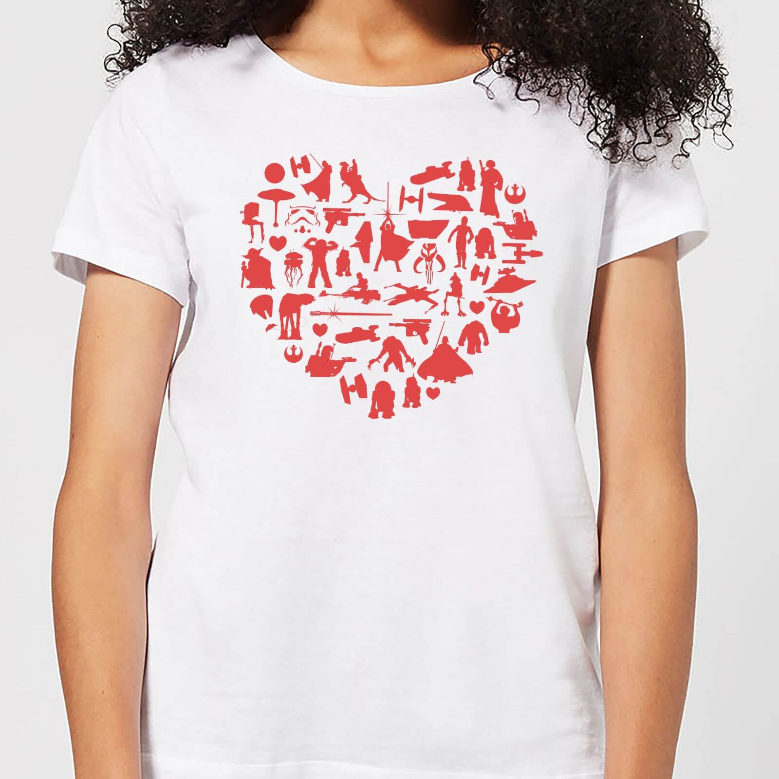 

T-Shirt Star Wars Valentine's Heart Montage - Bianco - Donna - M