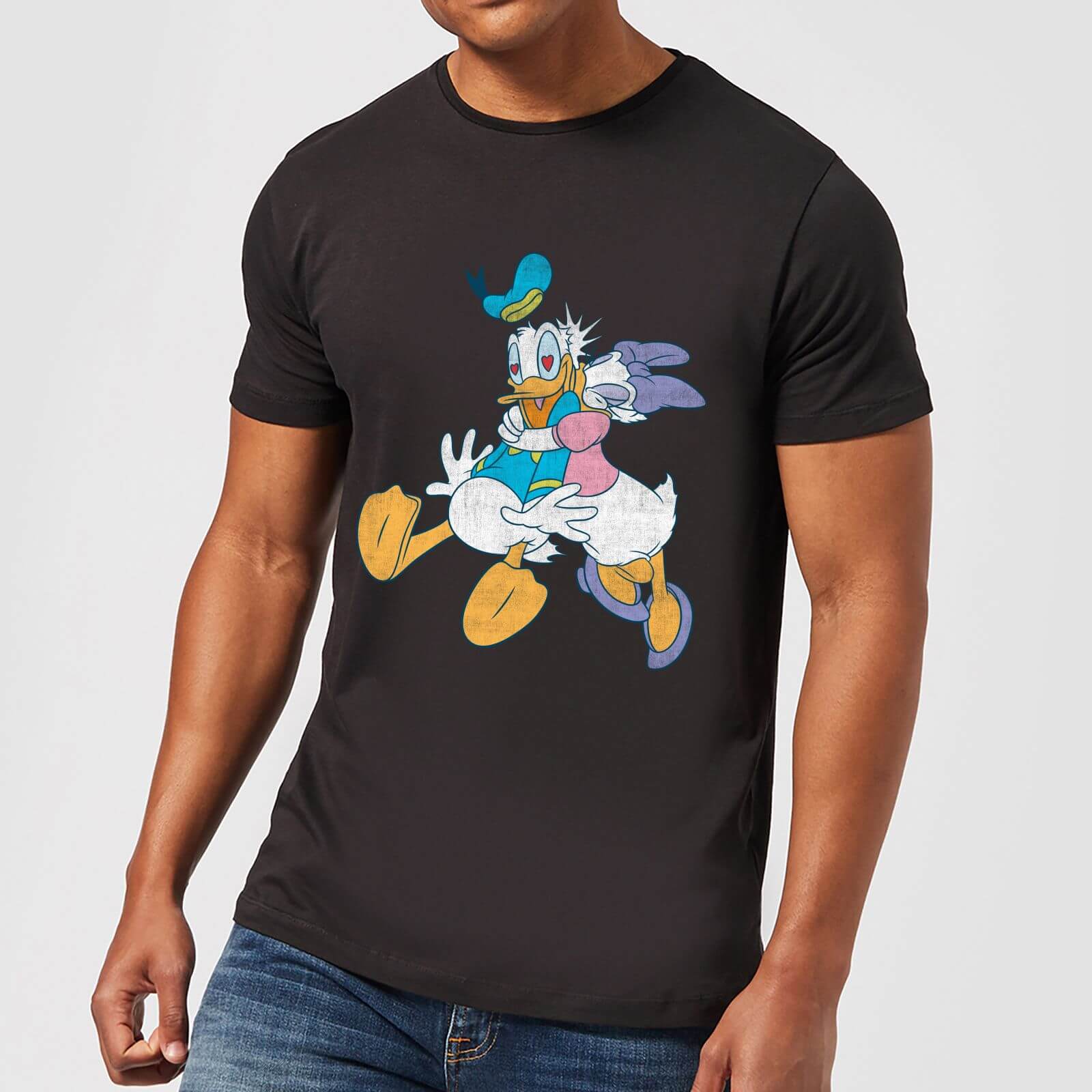 Disney Donald Daisy Kiss T-Shirt - Black - XL