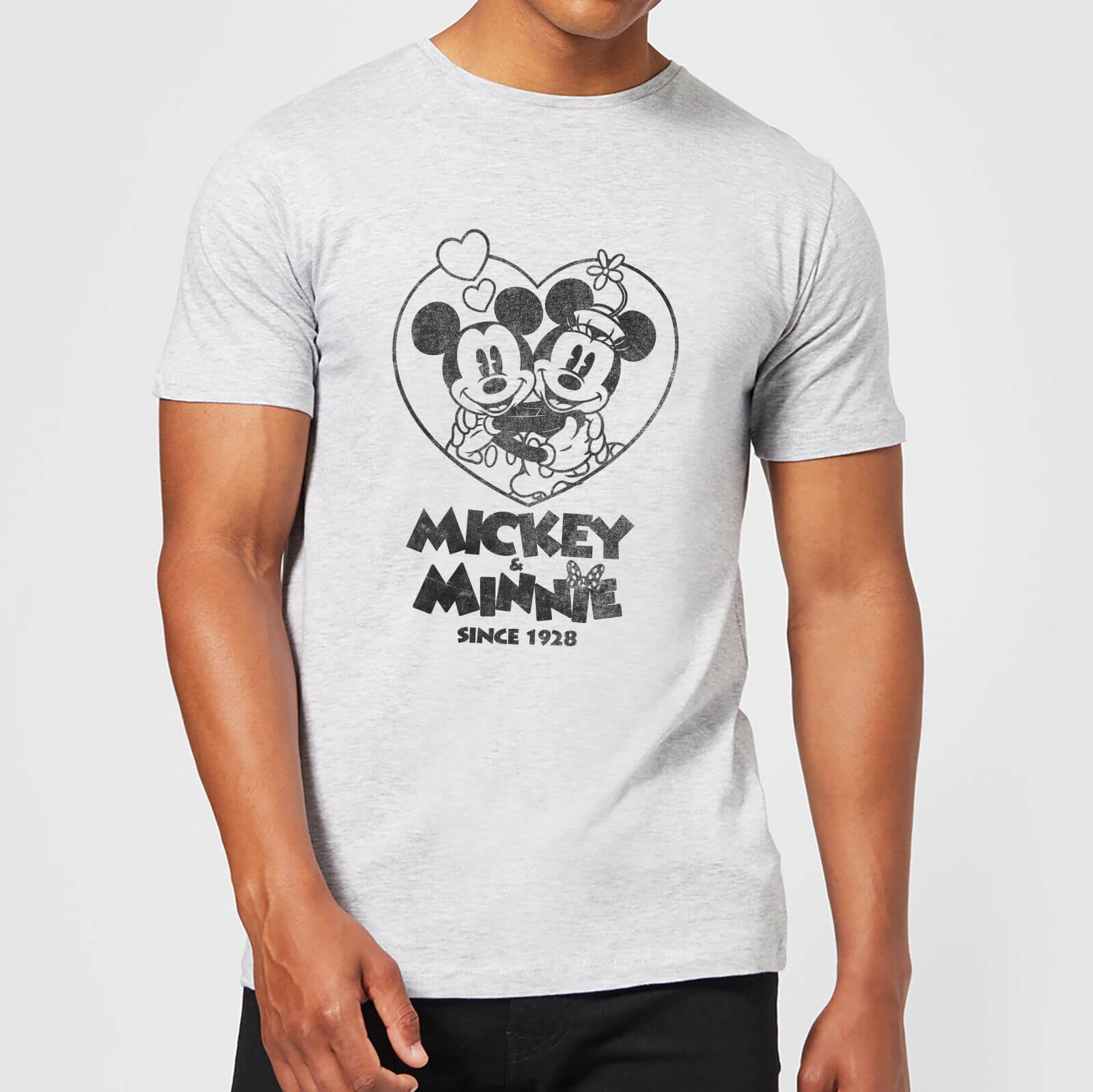Disney Minnie Mickey Since 1928 T-Shirt - Grau - L - Schwarz
