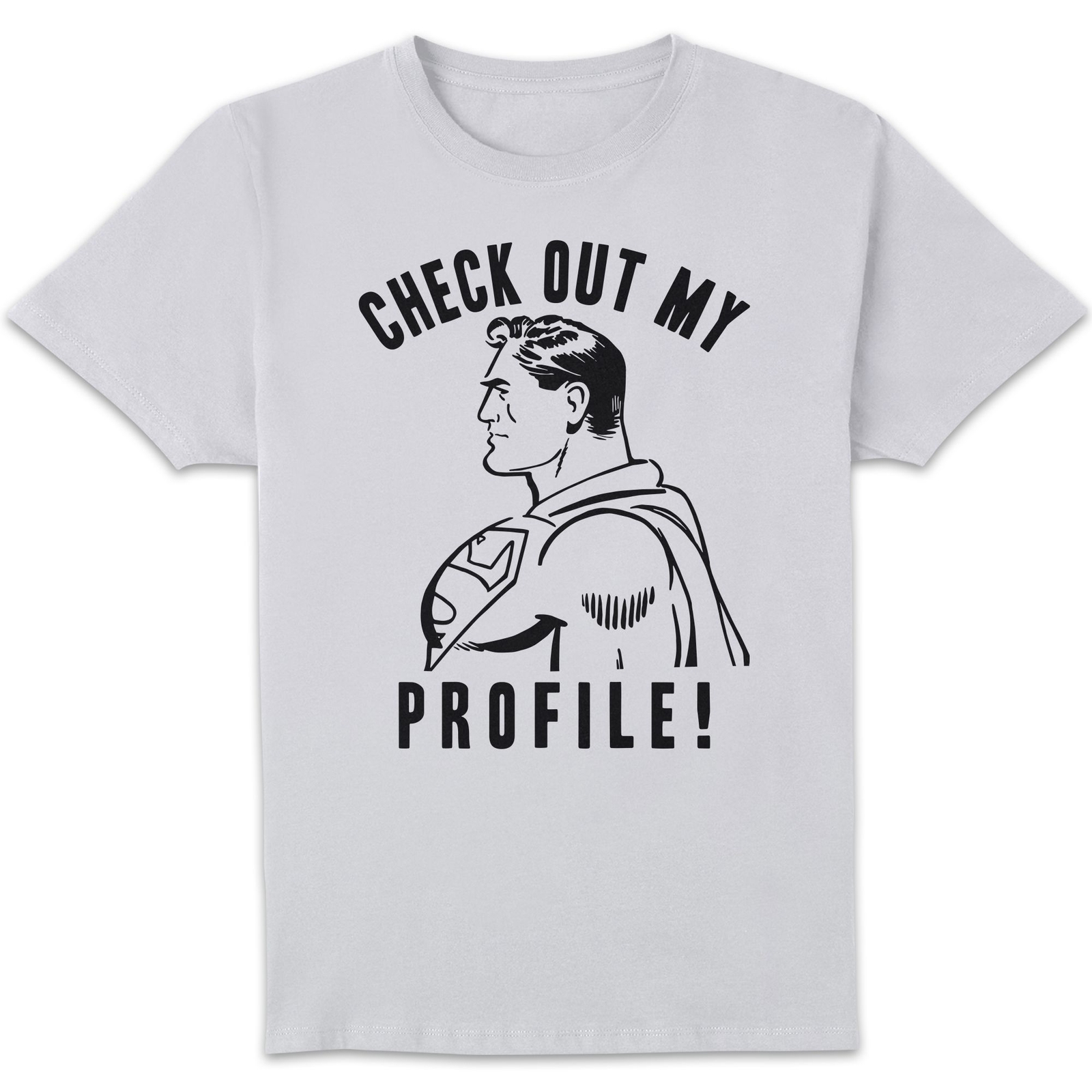 DC Comics Superman Check Out My Profile T-Shirt - White - XL