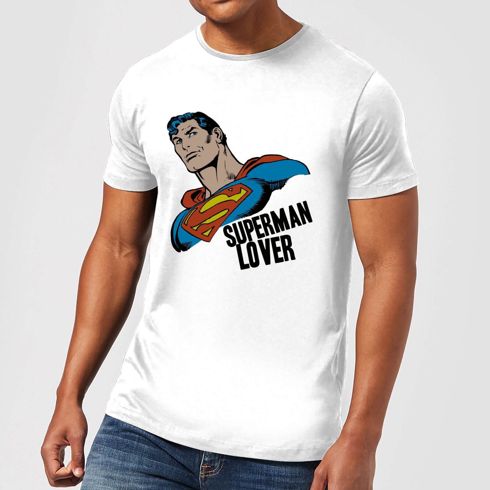 DC Comics Superman Lover T-Shirt - White - S - Black