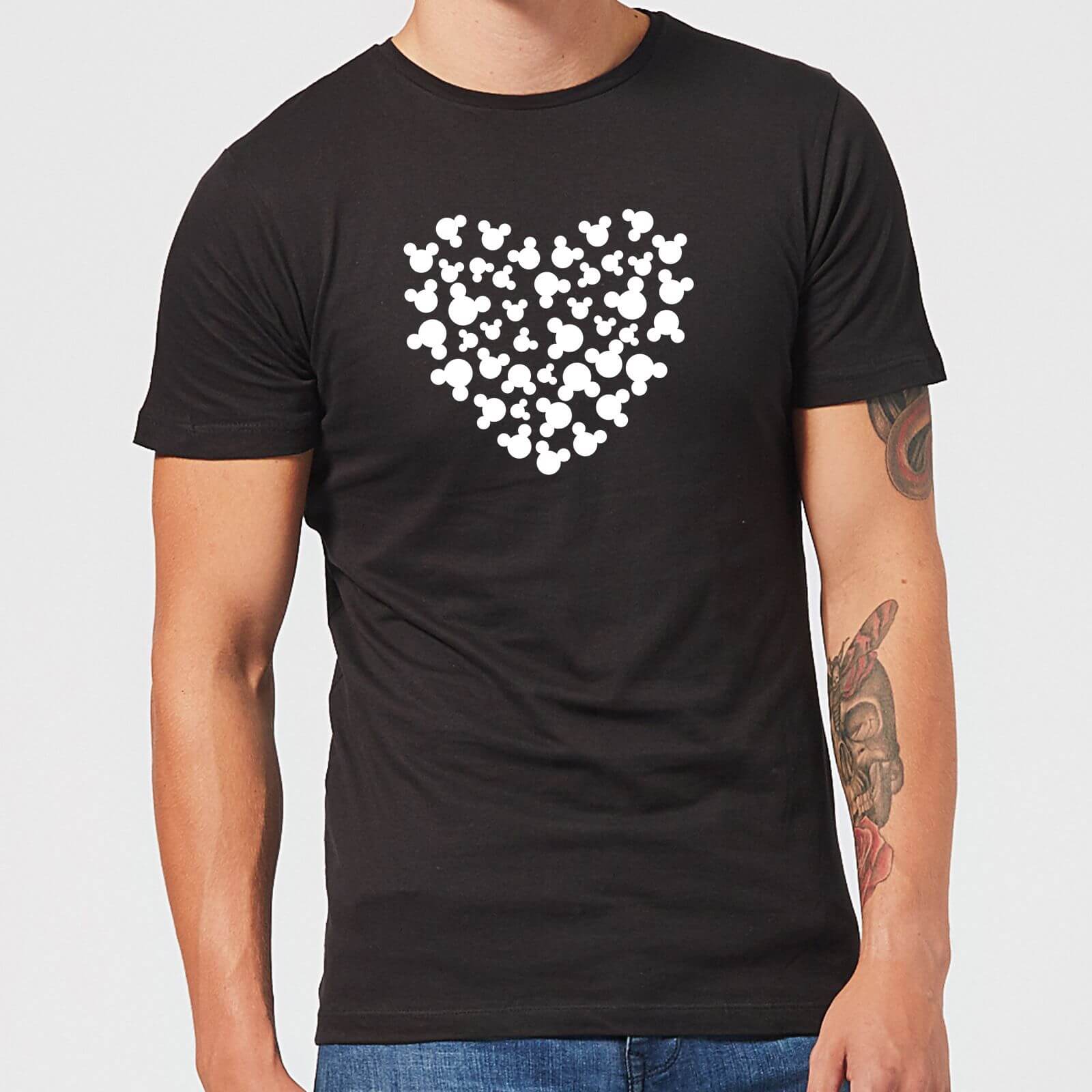 Disney Mickey Mouse Heart Silhouette T-Shirt - Black - XS
