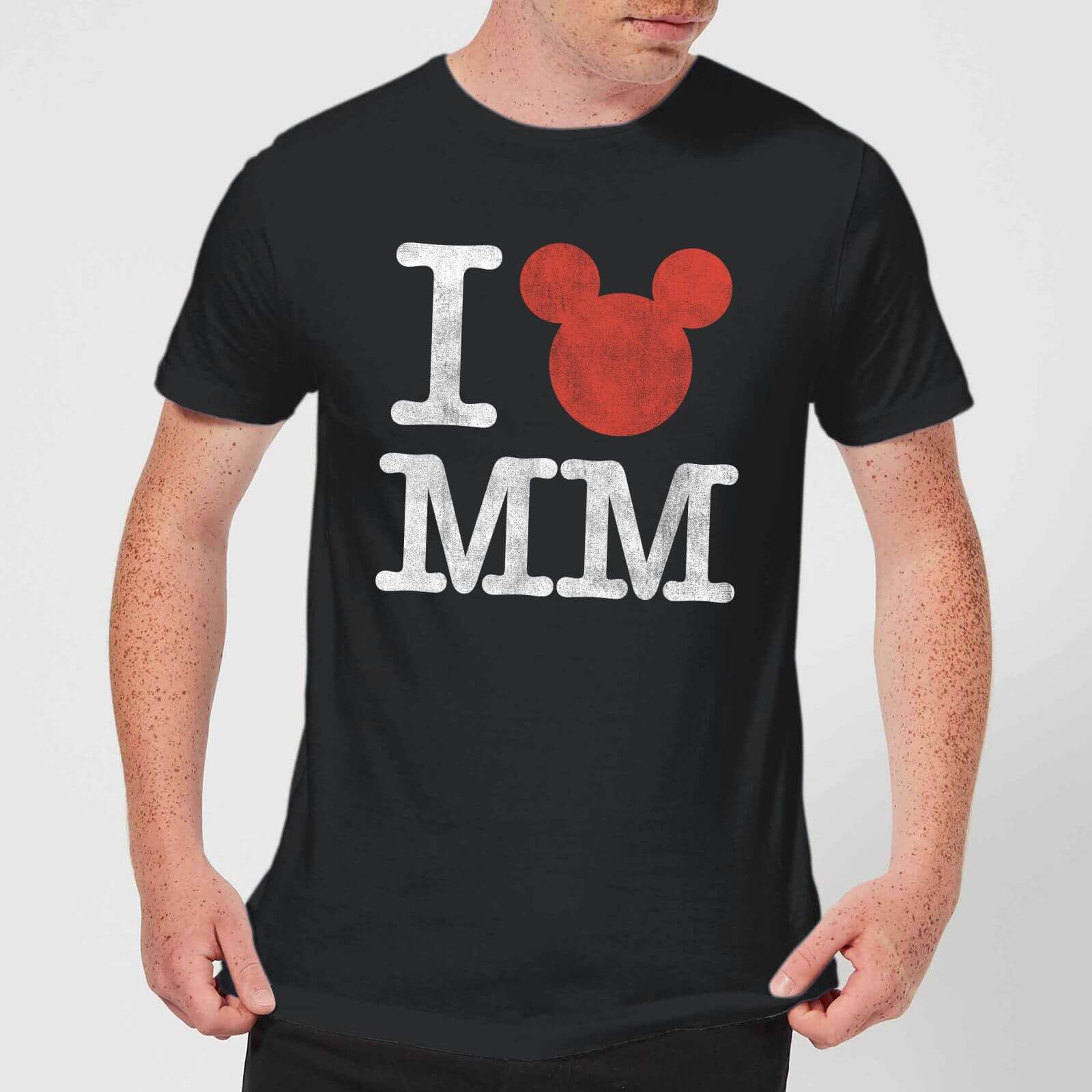 Disney Mickey Mouse I Heart MM T-Shirt - Black - 3XL