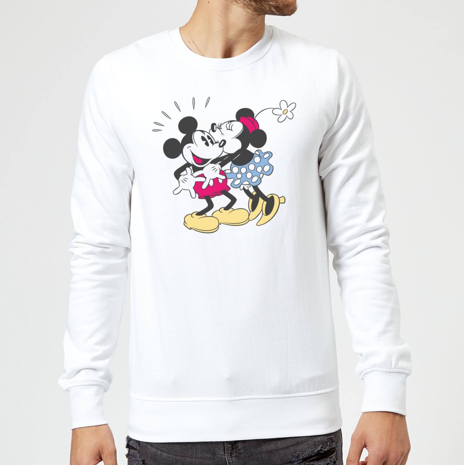 Disney Mickey Mouse Minnie Kiss Sweatshirt - White - S - White