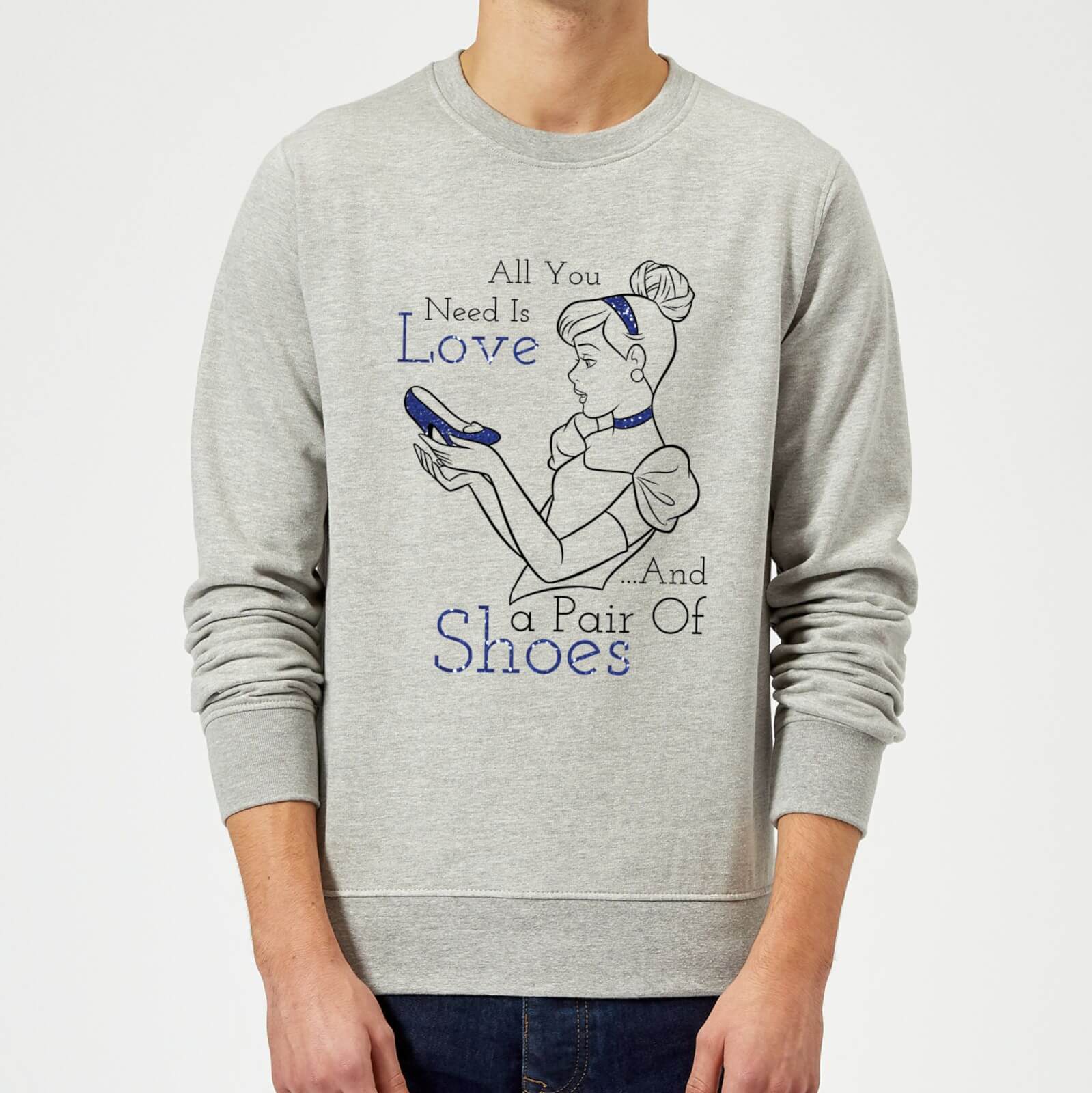 Disney Princess Cinderella All You Need Is Love Sweatshirt Grey