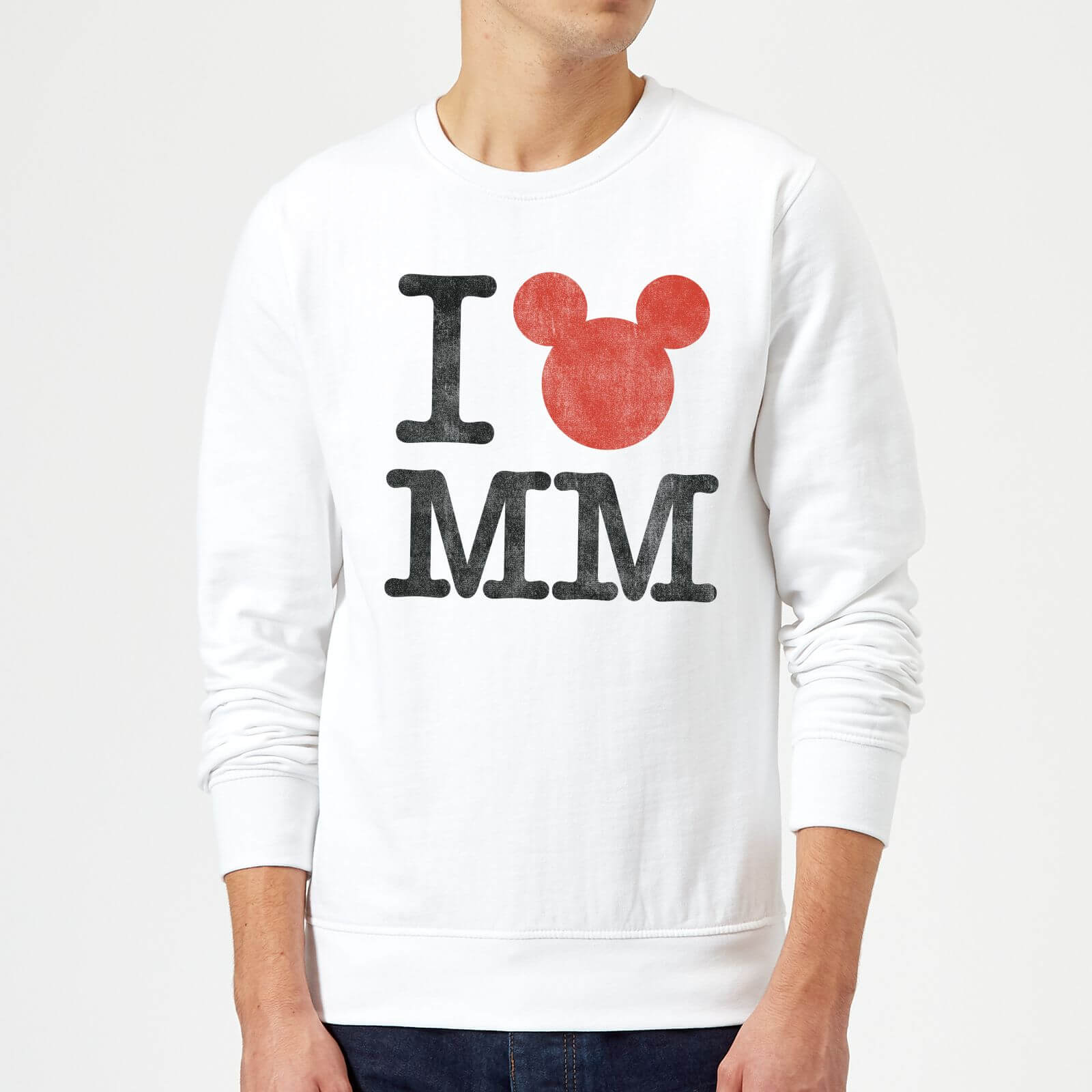 Disney Mickey Mouse I Heart MM Sweatshirt - White - S - White