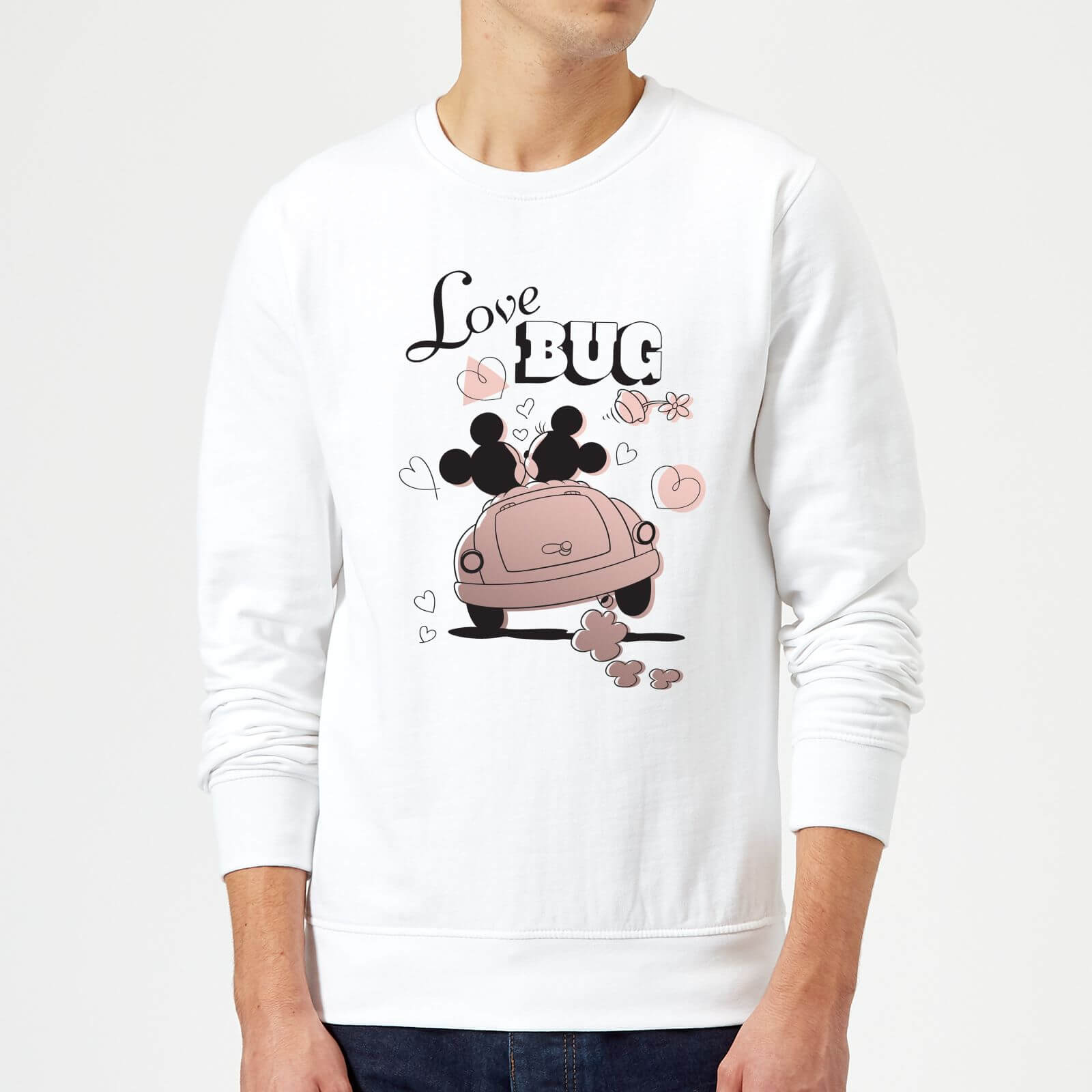 Disney Mickey Mouse Love Bug Sweatshirt - White - S