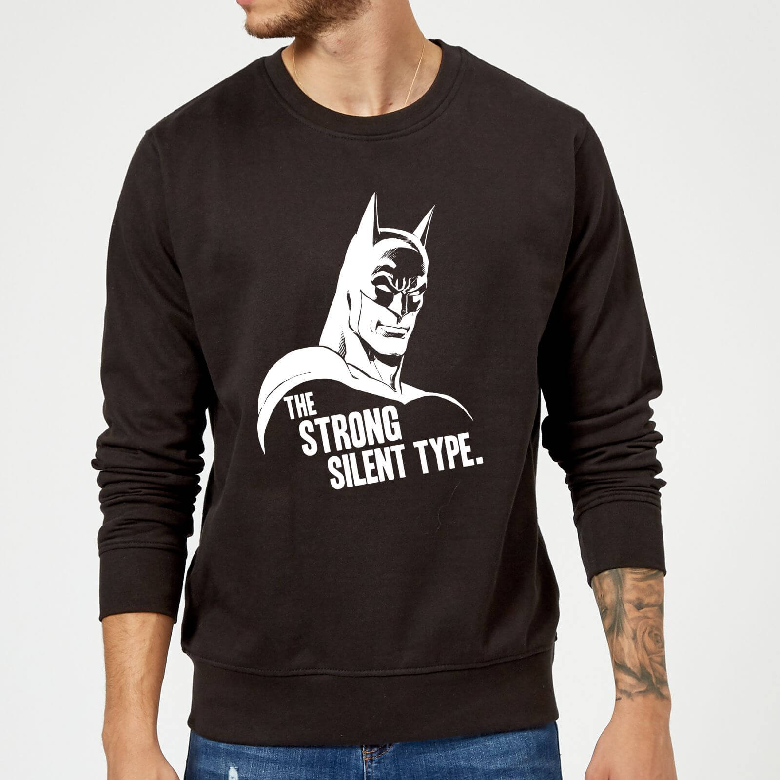 DC Comics Batman The Strong Silent Type Sweatshirt in Black - S