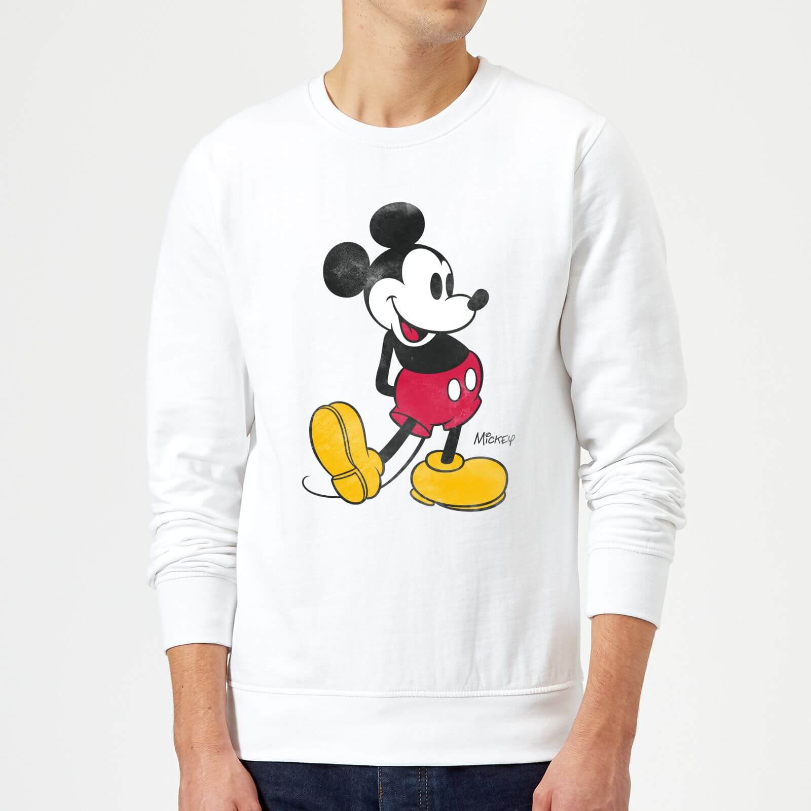 Disney Mickey Mouse Classic Kick Sweatshirt - White - L