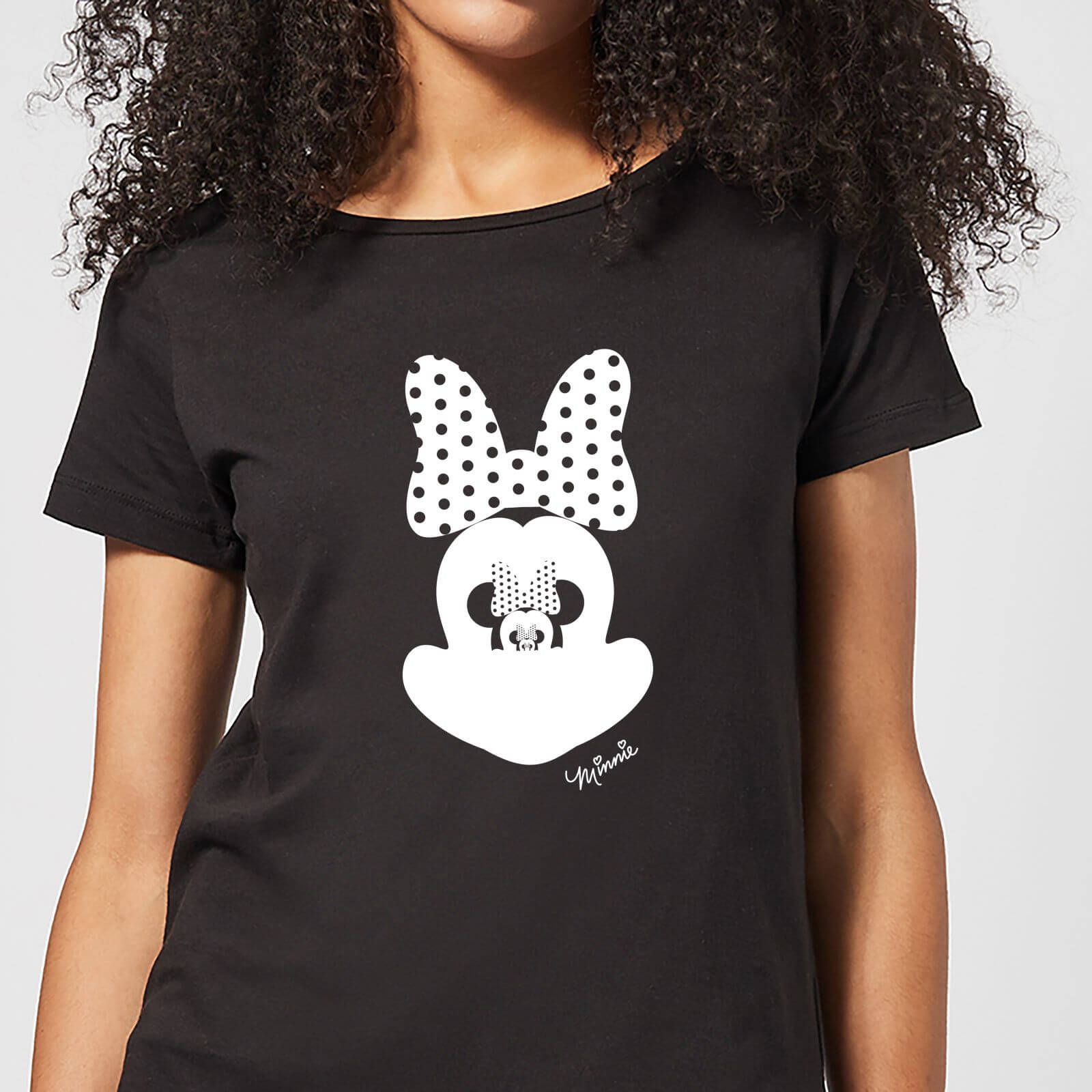 T-Shirt Disney Topolino Minnie Mouse Mirror Ilusion - Nero - Donna - S - Nero
