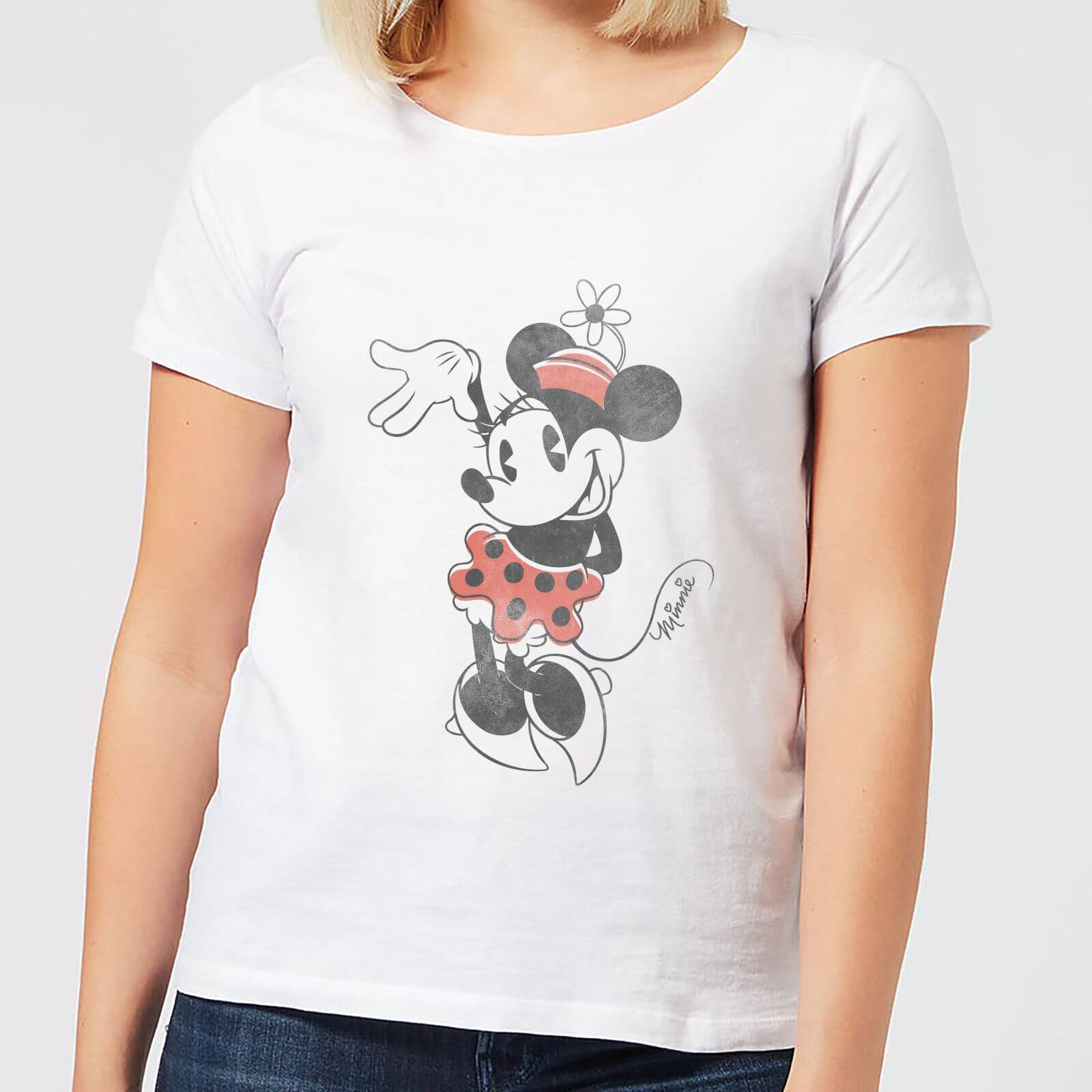 

T-Shirt Disney Topolino Minnie Mouse Waving - Bianco - Donna - L - Bianco