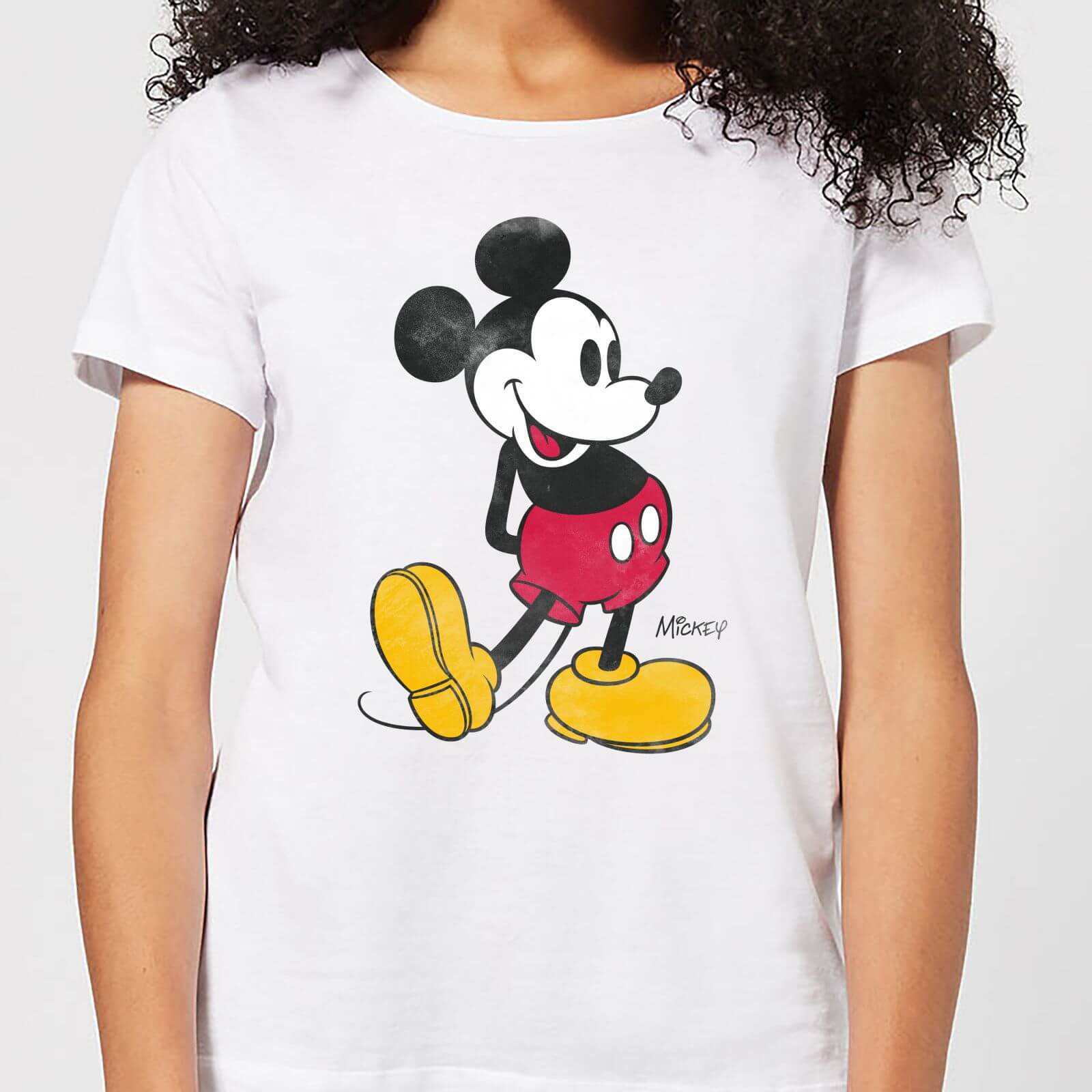 Disney Mickey Mouse Classic Kick Women's T-Shirt - White - L - White